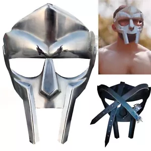 MF Doom Gladiator Maske - Mad Villain, 18g Baustahl Gesichtsrüstung, handgeschmiedet - Bild 1 von 6