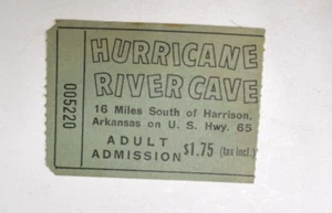 SELTEN 1968 HURRICANE RIVER CAVE Ticket Stub - Pindall Arkansas - Bild 1 von 2