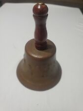 VINTAGE BRASS  BELL with WOODEN HANDLE 