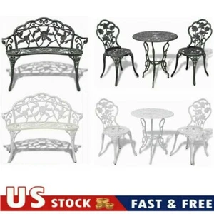 USA Garden Bistro Table and Chairs Set Cast Aluminium Outdoor Furniture Park - Picture 1 of 24