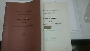 BROWN & SHARPE OPERATION, MAINTENANCE & REPAIR PARTS - Bild 1 von 1