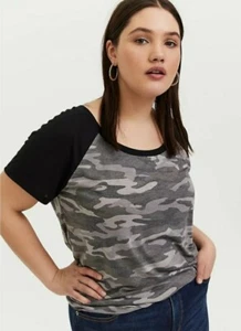 Neu mit Etikett Torrid Übergröße 00 KLASSISCHE PASSFORM RAGLAN-SHIRT LEICHT NOPPENMUSTER GRAU  - Bild 1 von 3