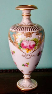 Royal Doulton Vase Signed E. Wood Antique Hand Painted Large 9.25” ca. 1910 - Picture 1 of 10