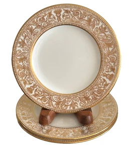 Wedgwood Gold Florentine 6219 Bone China 6" Bread Plates Set of 3 - Picture 1 of 5