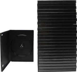 (25) Black Empty Standard Replacement Single DVD Cases Boxes 14mm Disc #DVBR14BK - Picture 1 of 2