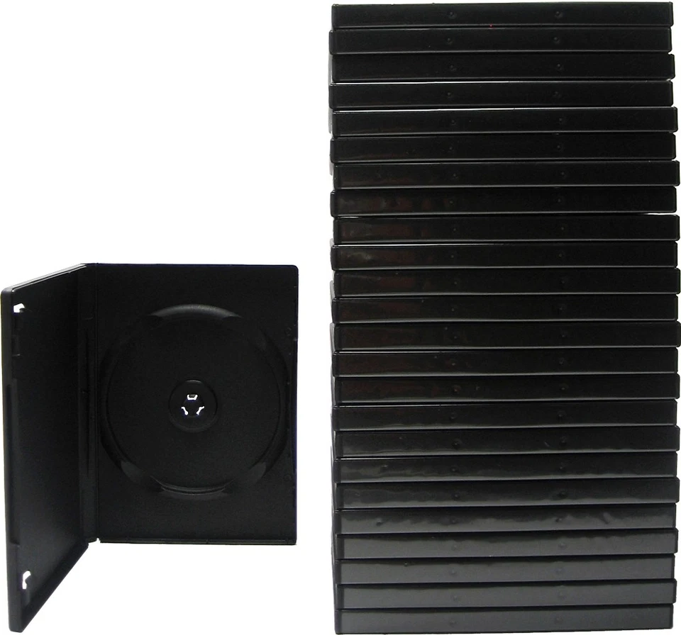 Checkoutstore 25 Standard Black Single DVD Cases 14mm