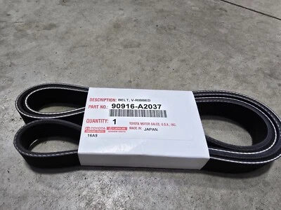 2016 - 2023 Toyota Tacoma 3.5L V6 Serpentine Belt 90916-A2037 Genuine OEM - Image 1 of 3
