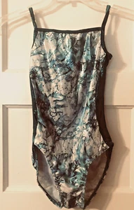 KBee Gymnastics Leotard Emerald Green Marble Swirl AS - Picture 1 of 4