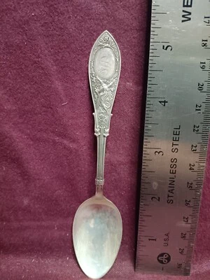 Sterling Whiting ARABESQUE  COFFEE SPOON 5 3/8" 16 grams monogram  S - Image 1 of 4
