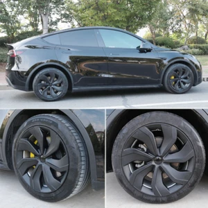 4pcs 19 inch Matte Black Hub Cap Wheel Rim Cover For Tesla Model Y 2020-2023 21 - Picture 1 of 11