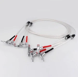 8AG single crystal silver audio cable with banana head 2 in 2 out speaker cable - Picture 1 of 4