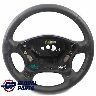 Mercedes W203 S203 NEW Black Leather Steering Wheel with black Threads - Image 1 of 4