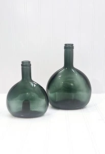 Vintage Set Of 2 Green Glass Wine Bottles Sogrape Portugal - Picture 1 of 16