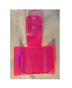 Supporto cellulare telefono carica plastica rigida glitterata fucsia trasparente - Foto 1 di 1