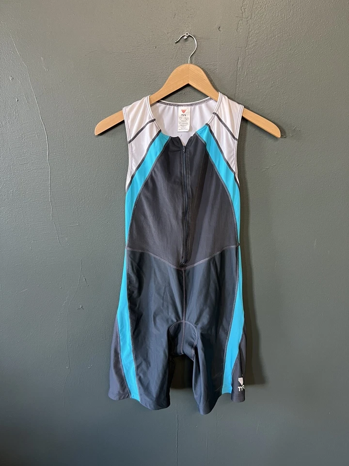 Jersey de ciclismo TYR para mujer negro sin mangas 1/2 cremallera talla grande Foto 1 de 3