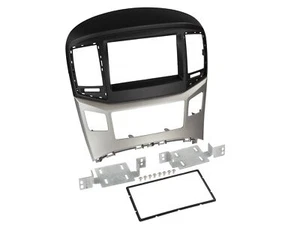 Einbaurahmen Doppel DIN Autoradio für Hyundai H1 ab 2015 schwarz-silber - Bild 1 von 2