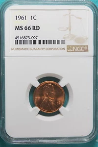 1961 NGC MS66 RD Lincoln Memorial Cent #A9213 - Picture 1 of 2