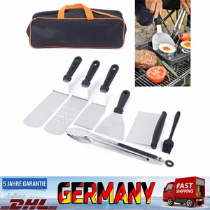 10-teiliges BBQ Teppanyaki Grillspachtel Edelstahl Grill Plancha Zubeh?r Set NEU - Bild 1 von 21