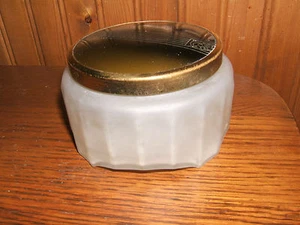 Vintage Art Deco Vanity Powder Frosted Glass Container w/ Lid - Picture 1 of 6