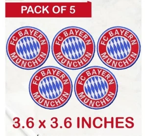 5 Stück FC Bayern München Fußballverein Logo - Bügelbild - Aufnäher Patch - gestickt - Bild 1 von 7