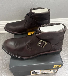 Botas sin cordones de cuero marrón CAT para hombre talla 10,5 Haverhilll II nuevas en estado - Imagen 1 de 7
