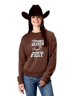 Roper Western Sudadera Mujer Pullover Marrón 03-038-0514-0142 BR Foto 1 de 2
