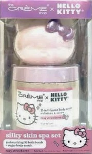 The Crème Shop x Hello Kitty Bath Bomb & Body Scrub Set Rosy Strawberry Scent - Picture 1 of 2