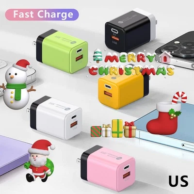 38W Dual USB Adapter (USB-A+ USB-C) Fast Charging Power Wall Adapter for iphone - Image 1 of 4