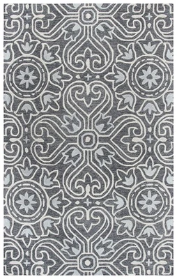 2x8 Rizzy Rugs Gray Leaves Tufted Bulbs Floral Runner OU957A - Aprx 2' 6" x 8' - Image 1 of 2