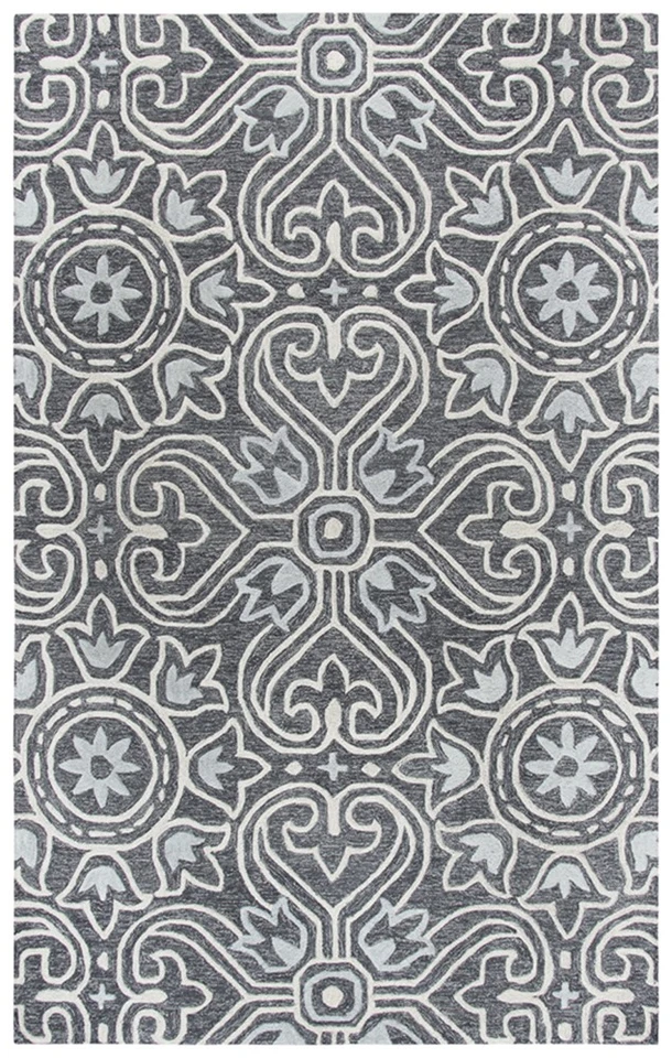 2x8 Rizzy Rugs Gray Leaves Tufted Bulbs Floral Runner OU957A - Aprx 2' 6" x 8' - Image 1 of 2