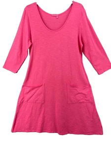 FRISCHES PRODUKT Kleid Damen XL ROSA Jersey Taschen 3/4 Arm 100% Baumwolle - Bild 1 von 12