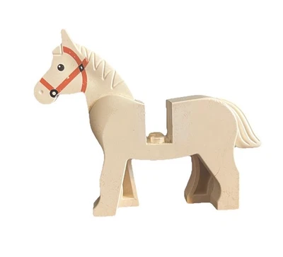 Vintage Lego 4494 4493 White Horse Moveable Head Brown Bridle Used Multiple sets - Image 1 of 4