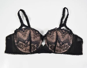 Sujetador con aros de encaje negro Adore Me 00093 Kimmy Push Up Balconette talla 36A - Imagen 1 de 3