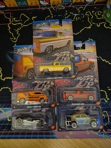 Hot Wheels Silver Series Surf's Up Set: Dodge, Caddy, Chevy, Baja Bug, Surf Crate - Foto 1 di 1