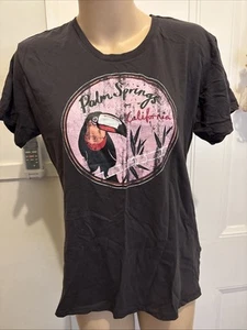 Cotton On T-bar Black Palm Springs California T-shirt Top Size L - Picture 1 of 4