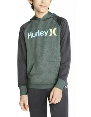 Hurley H2O-Dri Youth Boy's Green Heather Hoodie Sweatshirt Size XL (18-20) NWT - Image 1 of 3