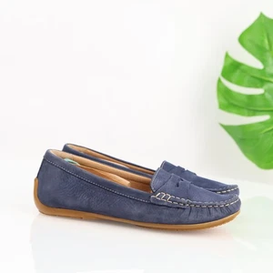 Clarks Womens Doraville Nest Loafers Size 7 Blue Leather Driving Flats Moc Shoes - Picture 1 of 15