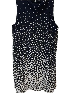 Jessica Howard Knee Dress Size 22W Black White Polka Dot Sleeveless. High Collar - Bild 1 von 8