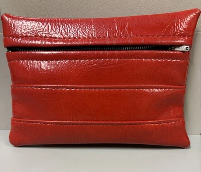 Cool Red Vintage Zippered Case for Cosmetics Etc.. 6.75 x 4.75 Unique Look - Image 1 of 4