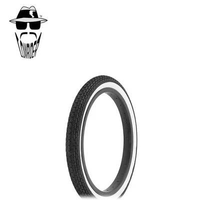 Original Lowrider Bicycle Semi-Slick Tire 16 x 1.75 Mini Brick Tread Black/White