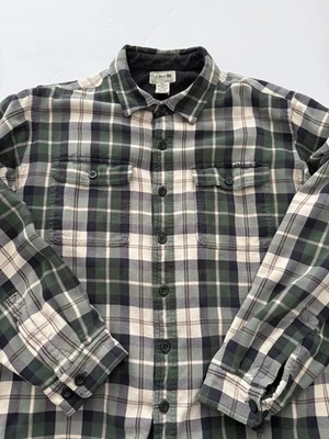 LL Bean Plaid Flannel Fleece Lined Shirt Jacket Shacket Green - Men’s XL 250393 - Image 1 of 4
