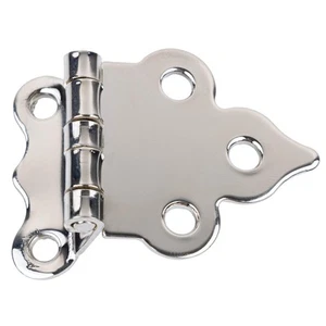 Nickel Plated Offset Boone or Sellers Cabinet Hinge | Pack of 2 | Hoosier Typ... - Picture 1 of 4