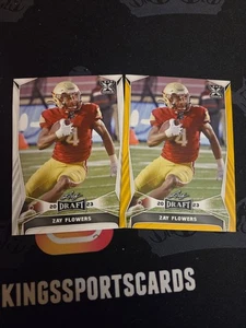 (2) 2023 Leaf Draft Football Zay Flowers Base and Yellow RC #75 Baltimore Ravens - Picture 1 of 2