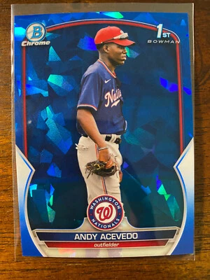 2023 Bowman Chrome Sapphire Andy Acevedo #BCP-237 1st Prospect Nationals - Image 1 of 2