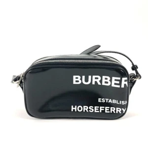 BURBERRY Bicolor Logo horse ferry Crossbody bag Shoulder Bag Leather Black/White - Picture 1 of 17