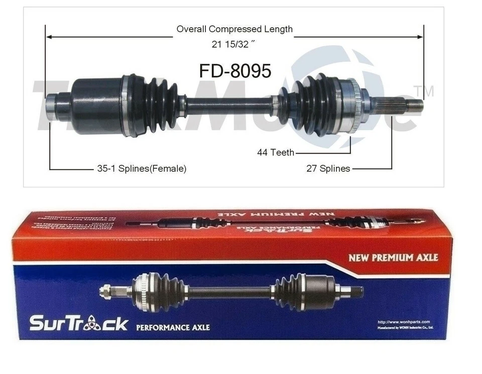 Eje CV derecho paso delantero derecho SurTrack para Ford Escape Mazda Tribute Mariner Foto 1 de 1