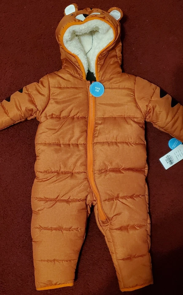 carters 3-6M Bear snowsuit w/ 3D ears pram coat jacket puffer bunting