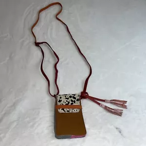 Soruka Phone Bag Purse Recycled Leather Crossbody Handmade With Animal Print - Picture 1 of 16