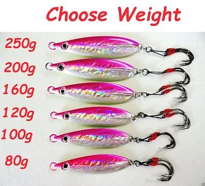 Plantillas de quilla de caída plana 80 g 100 g 120 g 160 g 200 g 250 g rosa brillante con par de ganchos de asistencia - Imagen 1 de 8