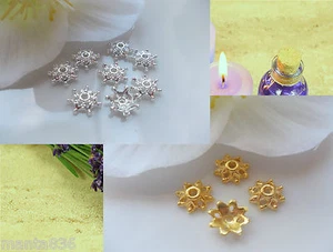 100 Perlenkappen 10 mm Perlkappen Endkappen Spacer Gold Silber Mix Metall - Bild 1 von 6